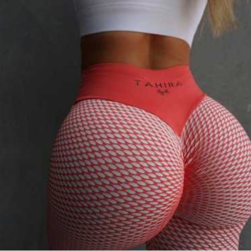 Tahira Orange and White workout leggings